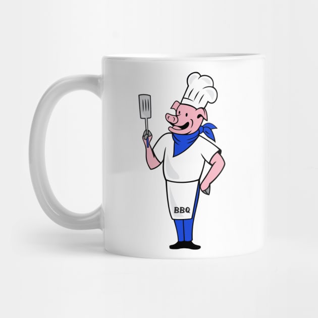 BBQ pig in apron blue by Made the Cut